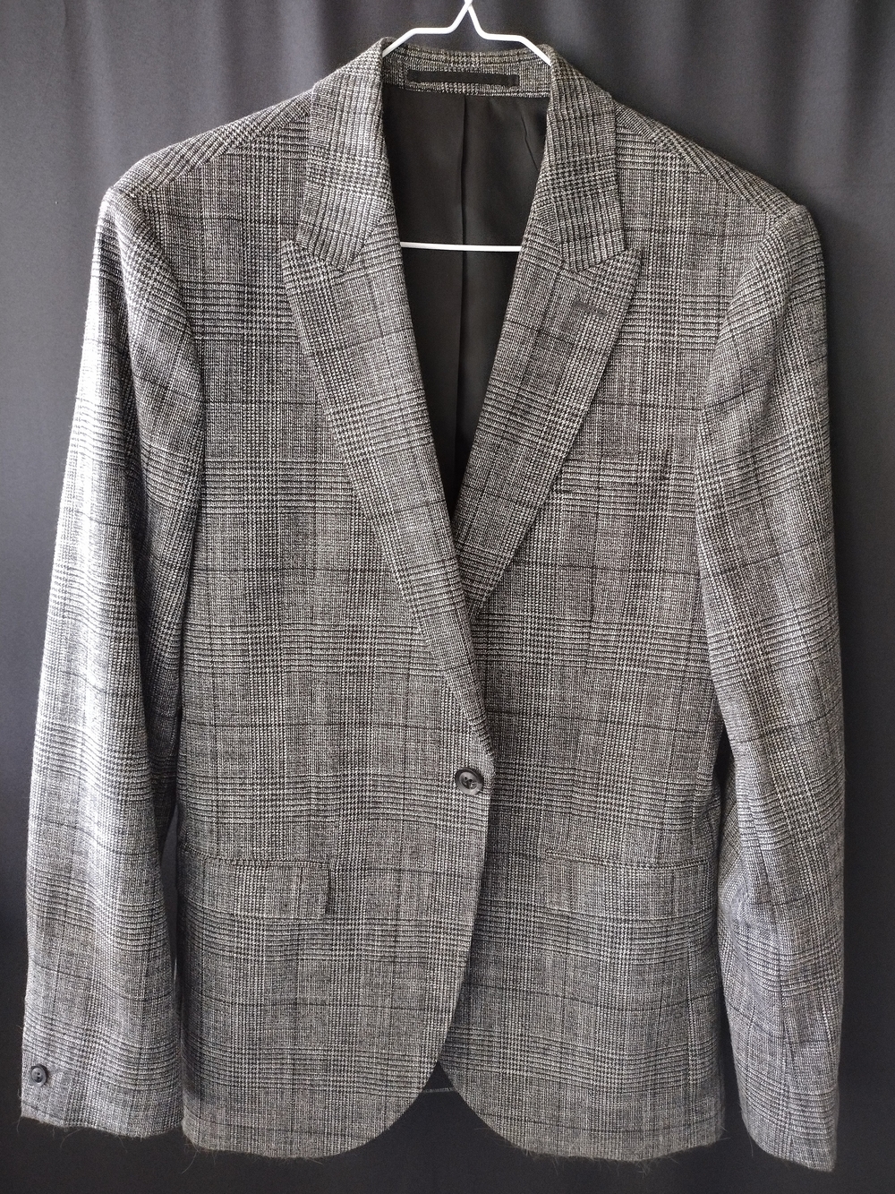 Men's Topman Gray Plaid Blazer